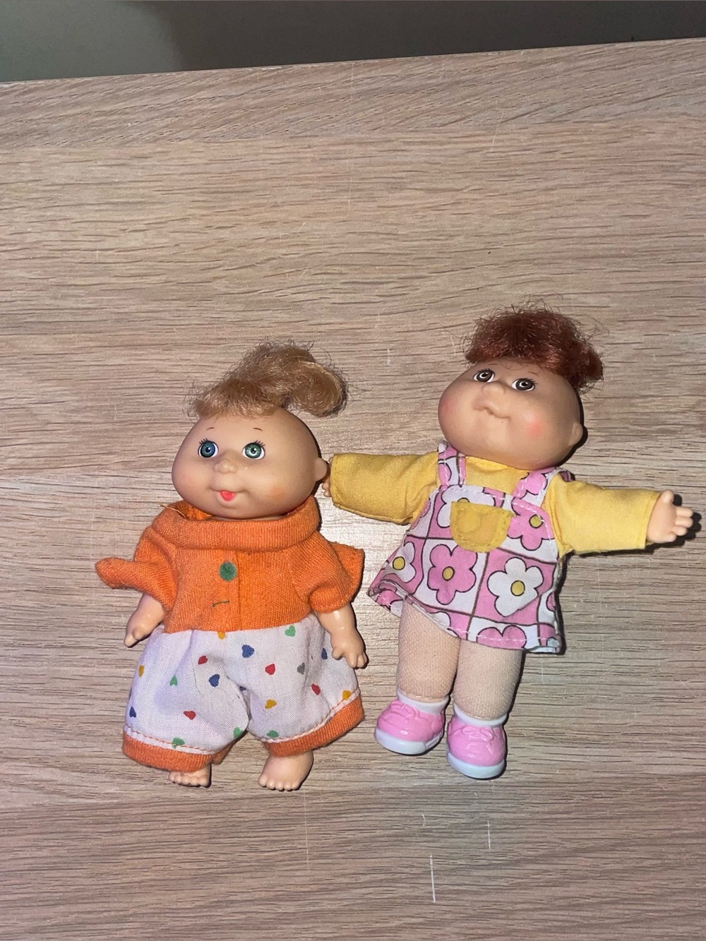 Vintage MATTEL MINI CABBAGE PATCH KIDS 5" DOLLs with one has ORIGINAL DRESS
